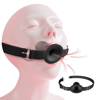 Silicone Open Mouth Ball Gag Bondage Restraints Breathable Harness Strap BDSM - Image 1 of 4