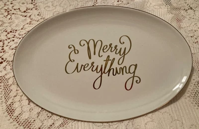 Керамическое сервировочное блюдо Threshold «Merry Everything» 14 дюймов x 9 дюймов - Изображение 1 из 4