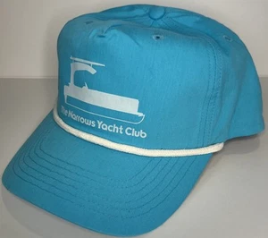 The Narrows Yacht Club Hat Mens Adjustable Blue White Yachting Sailing Rope Cap - Picture 1 of 13