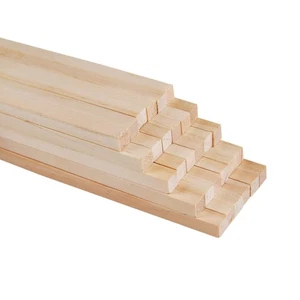 Barra de pasador cuadrada de madera de 30 piezas de 1/4 × 12 pulgadas, madera pequeña sin terminar S... - Imagen 1 de 5