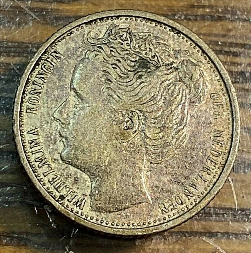 1903 Netherlands 10 Centimes Nice Original Choice AU KM-135 1-Year Type CHN - Image 1 of 2