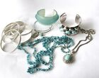 Jewelry Lot Bracelets Necklaces Silver Tone and Faux Turquoise