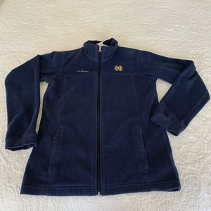 Notre Dame Fighting Irish Jacket Youth Blue Columbia Fleece Full Zip Size XL - Picture 1 of 8