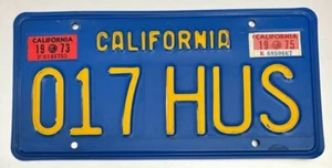 California 1975 License Plate # 017 HUS - Picture 1 of 1