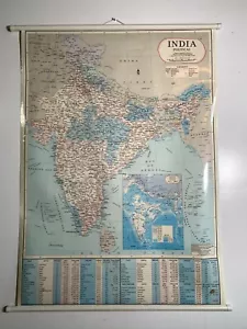 Vintage Large Educational Display Political Map of India Vidya Chitr Prakashan - Picture 1 of 3