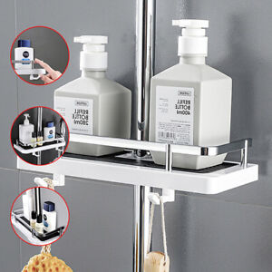 Bathroom Shower Storage Rack Holder Bath Pole Organizer Tray Stand Shampoo Shelf