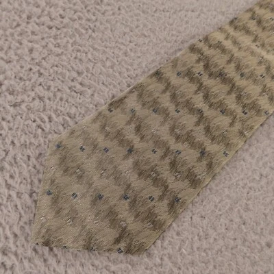 Corbata Pierre Cardin DE COLECCIÓN Marrón Beige Seda Hecha en EE. UU. 4" NUEVA Foto 1 de 4