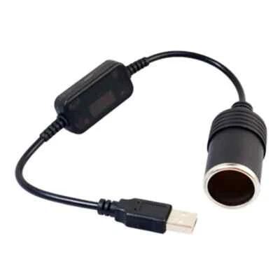 5V 2A USB To 12V Cigarette Lighter Adapter Car Electronics Accessories Black - Image 1 of 4