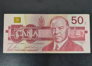 1988 Canada 50 Dollar BANKNOTE CURRENCY Circulated - Picture 1 of 2