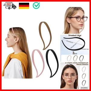 3 Stück Haarreifen für Brille,Rutschfeste Stirnbänder Für Brillenträger,Kunst... - Bild 1 von 10