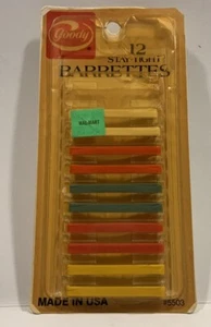 Vintage Goody Barrettes 2" - 10 pk Multi 5503 Stay-Tight 1982 Made USA - Picture 1 of 3