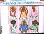 5987 Vintage McCalls SEWING motif manques ensemble pull hauts chemise chemisier OOP SM