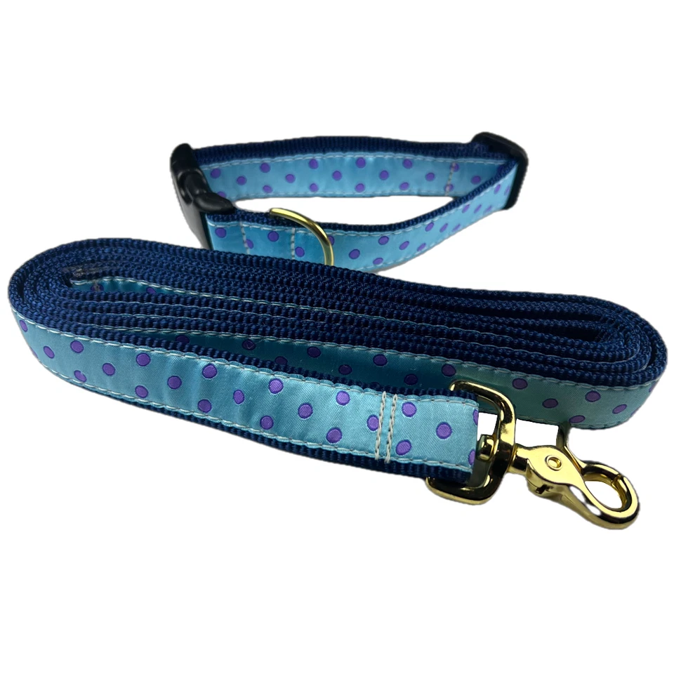 Combo de correa para collar de perro Up Country Blue Dots. Correa de 6 pies cuello MED 12"-18" NUEVO Foto 1 de 1