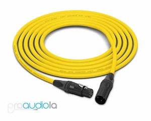 Mogami 2549 Cable | Neutrik Gold XLR-F XLR-M | Yellow 1 Feet | 1 Ft. 1' - Picture 1 of 1