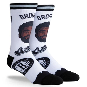 New! Kyrie Irving Brooklyn Nets NBA PKWY Pins Crew Socks Large Fits 6-12 - Picture 1 of 2