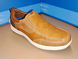 Conway Men's # 11 Moc Toe Slip On Comfort Gel Nunn Bush New W/Box Tan Synthetic - Picture 1 of 11
