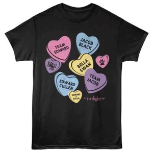 Twilight - Multi Color Candy Hearts - American Classics - Black Adult Short Slee - Picture 1 of 3
