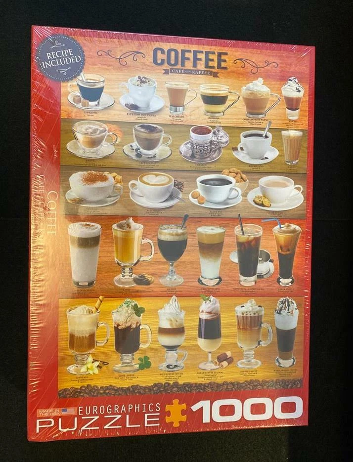 New Sealed Eurographics 1000 Piece Coffee Cafe Kaffee Jigsaw - Image 1 of 1