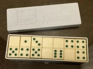 Juego de dominó baquelita vintage de la Unión Soviética 1970 en caja original Korets URSS - Imagen 1 de 16