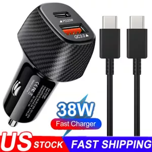 38W Fast Charge USB PD Type-C Car Charger For Samsung Z Fold6 Fold5 Flip4 Flip3 - Picture 1 of 20