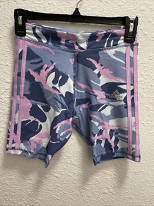 Adidas Girl’s AOP Purple Bike Shorts. Size L (14). Free Shipping - Picture 1 of 4