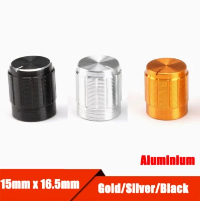 Potentiometer Drehknopf 15mmx16,5mm Lautstärkeregler Regler Gold Silber Schwarz - Bild 1 von 4