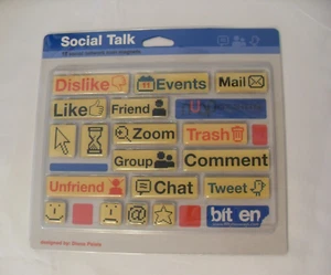NEW 18 Retro Computer Icon 3D Social Media Magnets CHAT, LIKE, COMMENT, TWEET - Picture 1 of 6