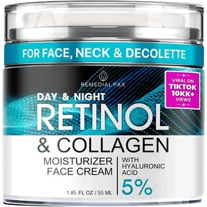 Retinol Face Moisturizer Cream - Day & Night Anti-Aging Skin Care for Men & Wome - Picture 1 of 9