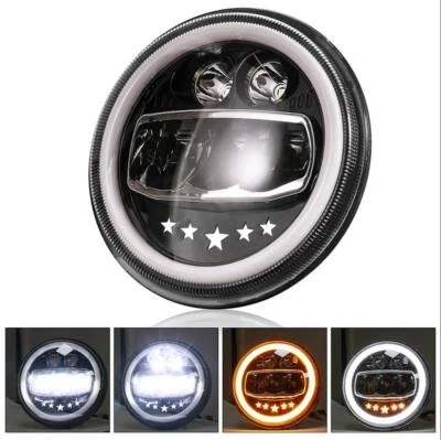 Faro redondo LED de 7" para moto haz alto/bajo redondo compatible con Harley Jeep Foto 1 de 4