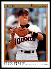 1991 O-Pee-Chee Premier Steve Decker San Francisco Giants #33