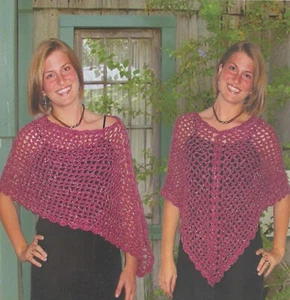 Crochet Guild of America Pattern CGOA-015 Crocheted Weekend Poncho Easy Beginner - Picture 1 of 3