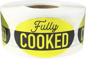 Fully Cooked Grocery Food Stickers, 1.25 x 2 Inches, 500 Labels on a Roll - Picture 1 of 3