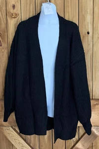 YIBOCK Womens Long Sleeve Open Front Waffle Chunky Knit Cardigan Sweater Outwear - Picture 1 of 5