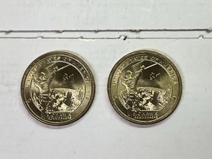 2015 P&D dólar nativo americano Sacagawea sin circular Mohawk IronWorker 2 monedas - Imagen 1 de 2