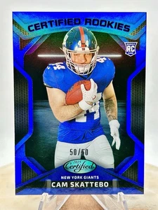 2025 Certified Cam Skattebo RC /50 CERTIFIED ROOKIES COLOR MATCH #CRK-CSO Giants - Bild 1 von 8