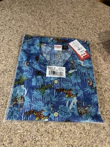 Camisa abotonada azul de los personajes de los Vengadores hawaianos de Marvel para hombre estampado XXL - Imagen 1 de 5