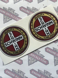 Schwinn Chain Guard Decal Reproduction On Metallic Gold Vinyl Set Of Two - Bild 1 von 1