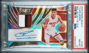 2019-20 Select Basketball Tyler Herro Rookie Patch Auto Tie Dye /25 PSA 8 - Bild 1 von 2