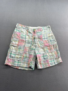 Bills Khakis Shorts Mens 33 Multicolor Plaid Patchwork Madras Cotton Casual USA - Picture 1 of 12