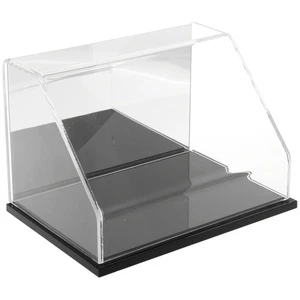 Plymor Acrylic Slant Front Case w/ Black Base Mirror Back, 9" W x 6" D x 6" H - Picture 1 of 1