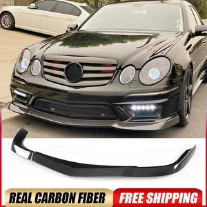 For Mercedes Benz W211 E63 2006-09 Real Carbon Front Bumper Lip Spoiler Body Kit - Picture 1 of 15