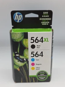 Genuine HP 564XL Black & 564 Cyan Magenta Yellow Ink Cartridges Exp 2023 NEW - Picture 1 of 4