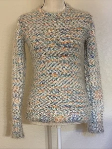 BellField Damen Pullover Pulli | UK 8/XS | Weiß Multi Fuzzy | EUC - Bild 1 von 9