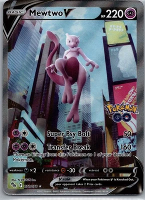Pokémon TCG Mewtwo v Full Art Alternate Art Rare Holo Card 072/078 Pokemon Go - Image 1 of 2
