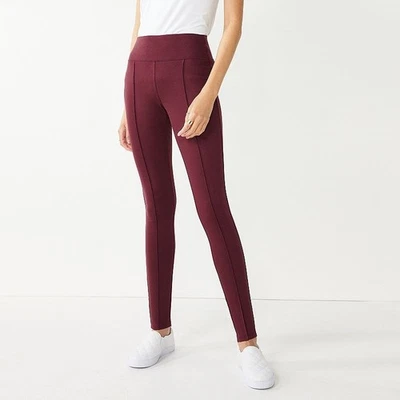Pantalones Legging Nine West de tiro alto esculpidos para mujer L Ciruela Ponte Tejido Pull On NUEVO Foto 1 de 4