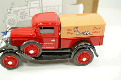 T52 Die Cast Metal Truck Bank NIB, Liberty, Model A Pickup, Mo's Mink Ranch, NE - Image 1 of 4