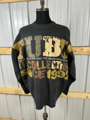 Vintage Fubu Y2K Large Print Gray Men’s XL Sweater Oversized Read Desc  - Image 1 of 4