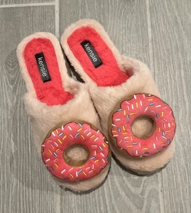 Women’s Kenzie Donut House Slippers, Pink, Size S, 6-7 - Picture 1 of 6