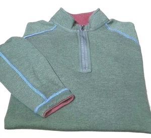 JOHNNIE'O-Verde/Marate Jersey Tejido Cttn, Hombres REVERSIBLE Pullover Sudadera-(M) - Imagen 1 de 4