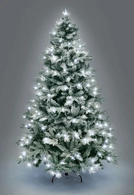SHATCHI 7 ft Luxury Lapland Fir Pre-Lit Christmas Tree – Warm White LEDs NEW - Image 1 of 4